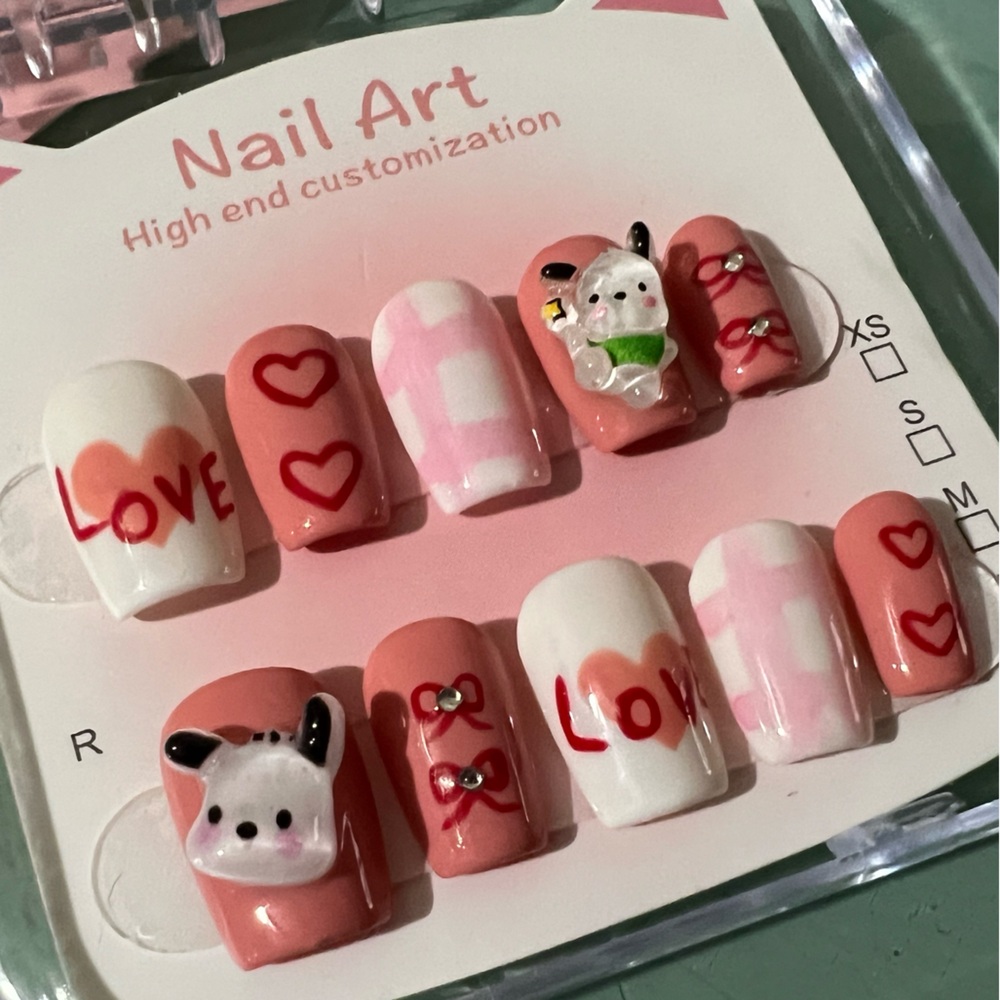 Beautiful  and cute handmade press on nails.